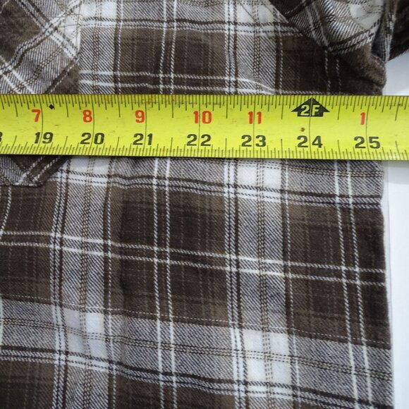 Wrangler Brown Plaid Button Up Flannel Western Shirt Men Size XL Cotton Long Slv - Picture 7 of 10